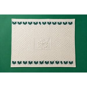 Aran Sweater Market Throw Irish Merino Wool Blanket Shamrock 60"x40" NWOT